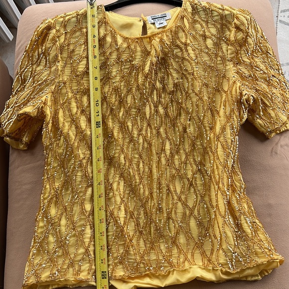 Vintage, Gold sequin blouse-XL. Gorgeous! - Picture 8 of 11